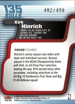 2003-04 Fleer Focus #135 Kirk Hinrich Back