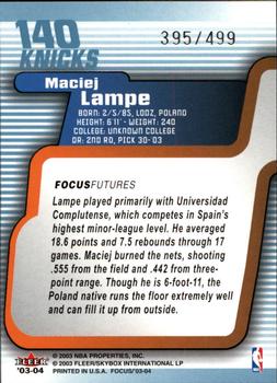 2003-04 Fleer Focus #140 Maciej Lampe Back