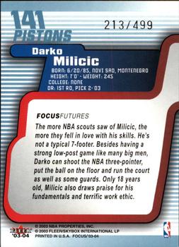 2003-04 Fleer Focus #141 Darko Milicic Back