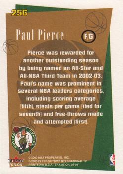2003-04 Fleer Tradition #256 Paul Pierce Back