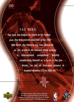 2003-04 SP Authentic #100 Yao Ming Back