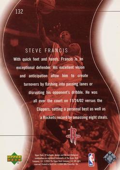 2003-04 SP Authentic #132 Steve Francis Back