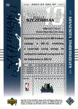 2003-04 SP Game Used #52 Wally Szczerbiak Back