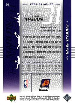 2003-04 SP Game Used #70 Shawn Marion Back