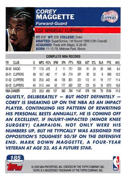 2003-04 Topps #185 Corey Maggette Back
