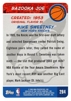 2003-04 Bazooka #284 Mike Sweetney Back