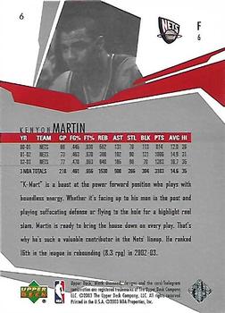 2003-04 Upper Deck Black Diamond #6 Kenyon Martin Back