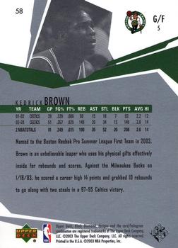 2003-04 Upper Deck Black Diamond #58 Kedrick Brown Back