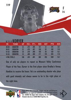 2003-04 Upper Deck Black Diamond #119 Kyle Korver Back