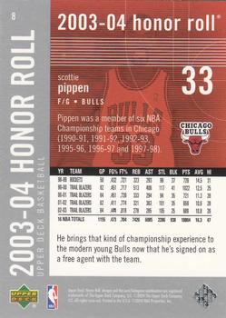 2003-04 Upper Deck Honor Roll #8 Scottie Pippen Back