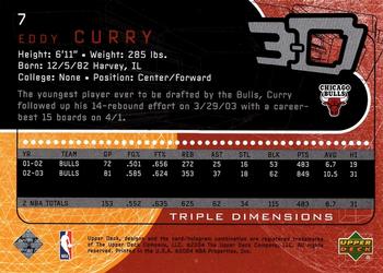 2003-04 Upper Deck Triple Dimensions #7 Eddy Curry Back