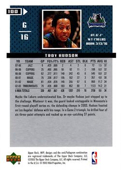 2003-04 Upper Deck MVP #100 Troy Hudson Back