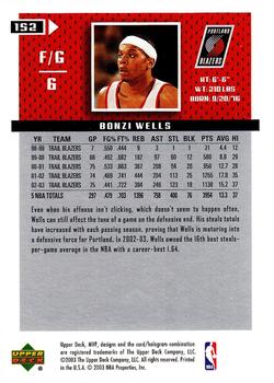 2003-04 Upper Deck MVP #152 Bonzi Wells Back