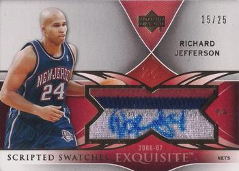 2006-07 Upper Deck Exquisite Collection - Scripted Swatches #SS-JE Richard Jefferson Front