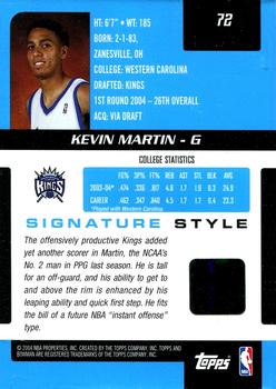 2004-05 Bowman Signature #72 Kevin Martin Back