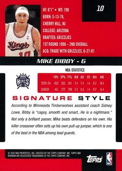 2004-05 Bowman Signature #10 Mike Bibby Back