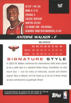 2004-05 Bowman Signature #42 Antoine Walker Back