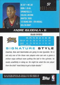 2004-05 Bowman Signature #57 Andre Iguodala Back
