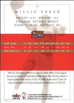 2004-05 Flair #7 Willie Green Back