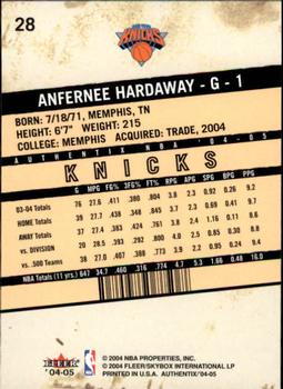 2004-05 Fleer Authentix #28 Anfernee Hardaway Back