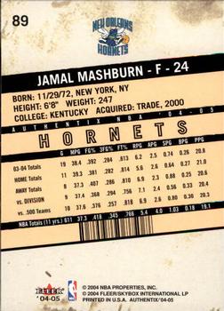 2004-05 Fleer Authentix #89 Jamal Mashburn Back