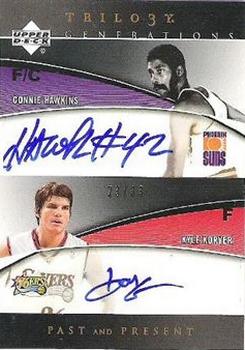 2006-07 Upper Deck Trilogy - Generations Past and Present Signatures #PPS-HK Connie Hawkins / Kyle Korver Front