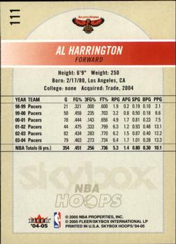 2004-05 Hoops #111 Al Harrington Back