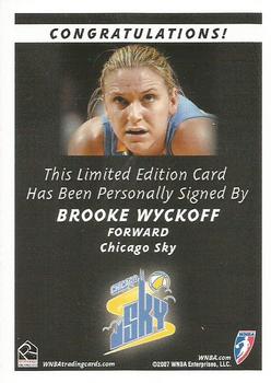 2007 Rittenhouse WNBA - Autographs #NNO Brooke Wyckoff Back