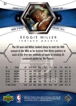 2004-05 SP Authentic #32 Reggie Miller Back