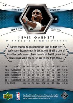 2004-05 SP Authentic #49 Kevin Garnett Back