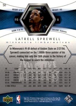 2004-05 SP Authentic #50 Latrell Sprewell Back