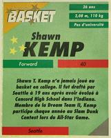1995 French Sports Action Basket - Face 2 Face Seattle SuperSonics #NNO Shawn Kemp Back