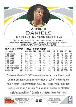 2004-05 Topps #26 Antonio Daniels Back