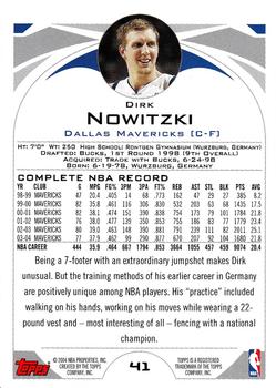 2004-05 Topps #41 Dirk Nowitzki Back