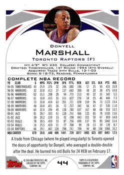 2004-05 Topps #44 Donyell Marshall Back