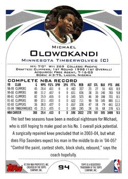 2004-05 Topps #94 Michael Olowokandi Back