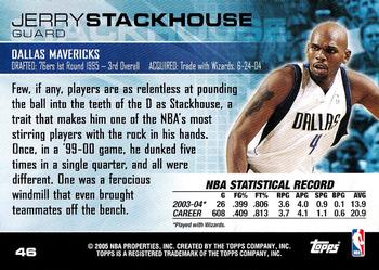 2004-05 Topps Luxury Box #46 Jerry Stackhouse Back