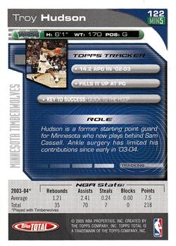 2004-05 Topps Total #122 Troy Hudson Back