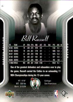 2004-05 Upper Deck Ultimate Collection #6 Bill Russell Back