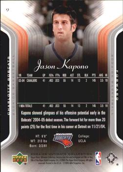 2004-05 Upper Deck Ultimate Collection #9 Jason Kapono Back