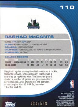 2005-06 Finest #110 Rashad McCants Back