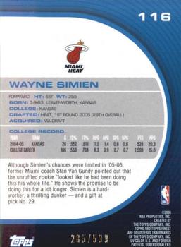 2005-06 Finest #116 Wayne Simien Back