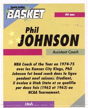 1995 French Sports Action Basket - Face 2 Face Utah Jazz #NNO Phil Johnson Back