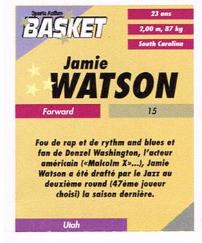 1995 French Sports Action Basket - Face 2 Face Utah Jazz #NNO Jamie Watson Back