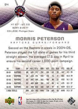 2005-06 SP Game Used #94 Morris Peterson Back