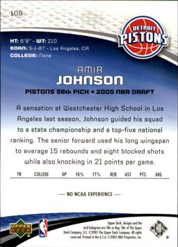 2005-06 SP Game Used #109 Amir Johnson Back