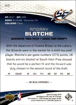 2005-06 SP Game Used #110 Andray Blatche Back