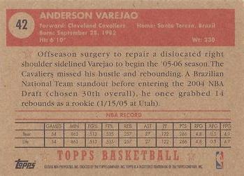 2005-06 Topps 1952 Style #42 Anderson Varejao Back