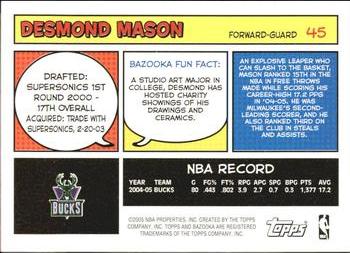 2005-06 Bazooka #45 Desmond Mason Back
