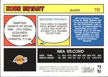 2005-06 Bazooka #78 Kobe Bryant Back